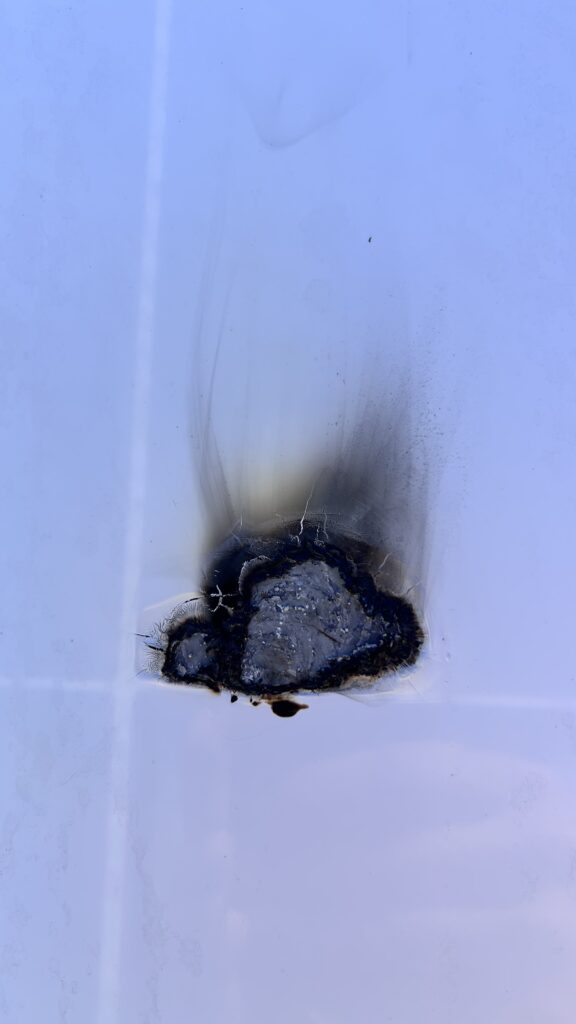 a burnt solar panel